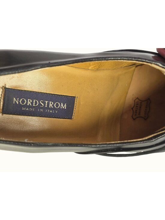 Nordstrom Mens Black Leather Oxford Shoes Size 13W Handmade in Italy Y2K main image 13